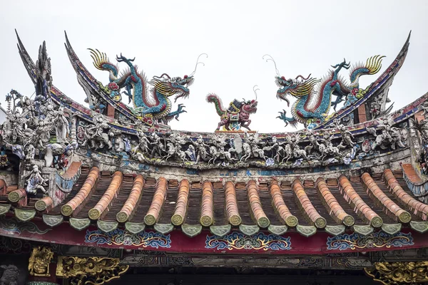 Świątynia Longshan pagoda dachu — Zdjęcie stockowe