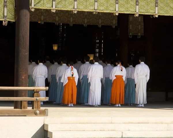 Šintó chrám rituálu uctívání — Stockfoto