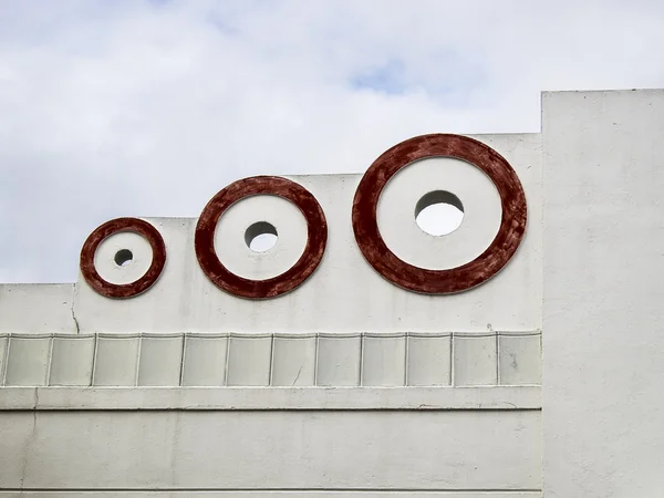 Art deco cirkels in het rood — Stockfoto