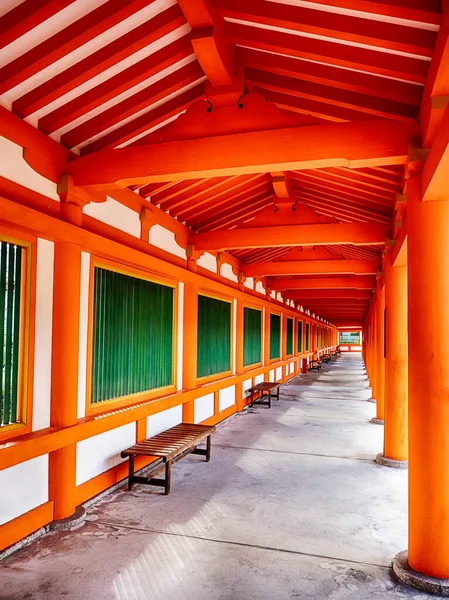 Benches Line Long Corridor Edges Temple One Thousand Buddhas Kyoto — Stock Photo, Image