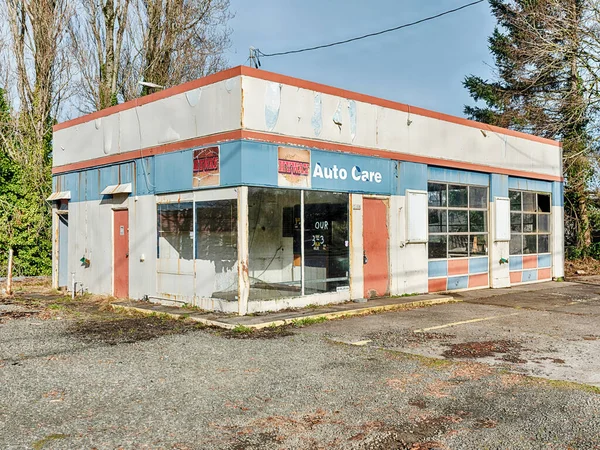 Astoria Usa January 2021 Run Auto Care Service Station Oregon — Stock Photo, Image