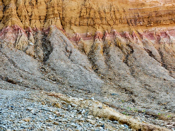 Gravel Runoff Collects Bottom Cliffs Rustrel Canyon — Stock Photo, Image