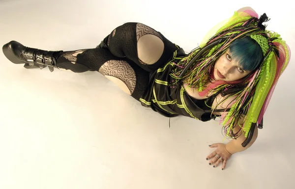 Cyber Goth verde — Foto Stock