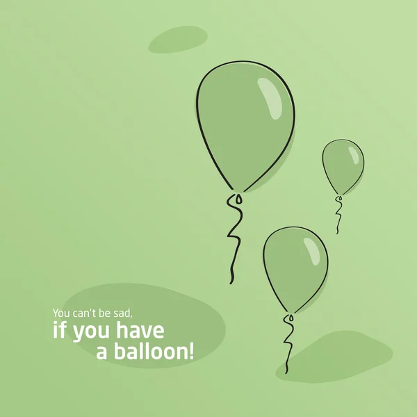 Green background. Baloon — Stock Vector
