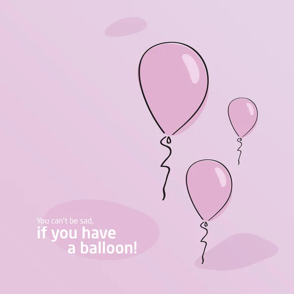 Mor arka plan. Balonlu Sepet