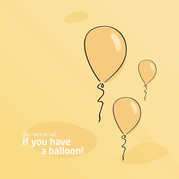 sarı arka plan. Balonlu Sepet