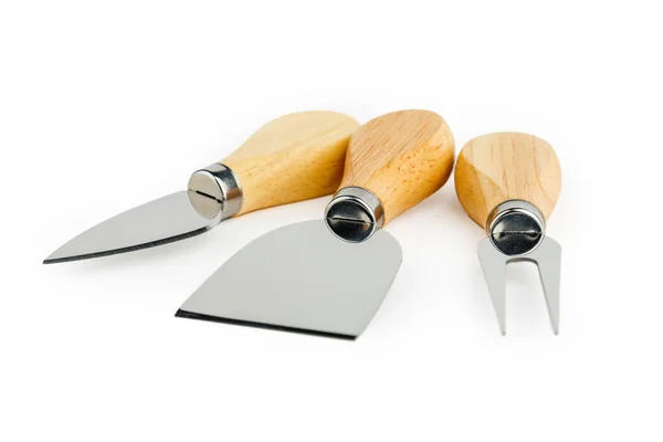 Set Cheese Knives White Isolated Background — Stock Photo, Image