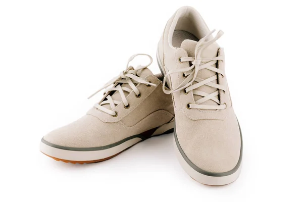 Чоловіче Взуття Натуральної Тканини Ізольоване Білому Тлі — стокове фото