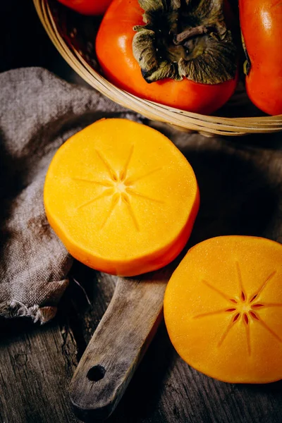 오렌지 열매의 Persimmon 러시아 — 스톡 사진