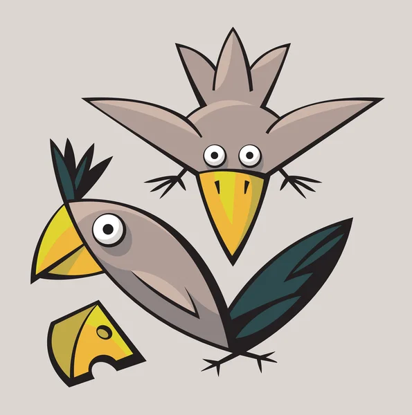 面白いかわいい鳥 — ストックベクタ