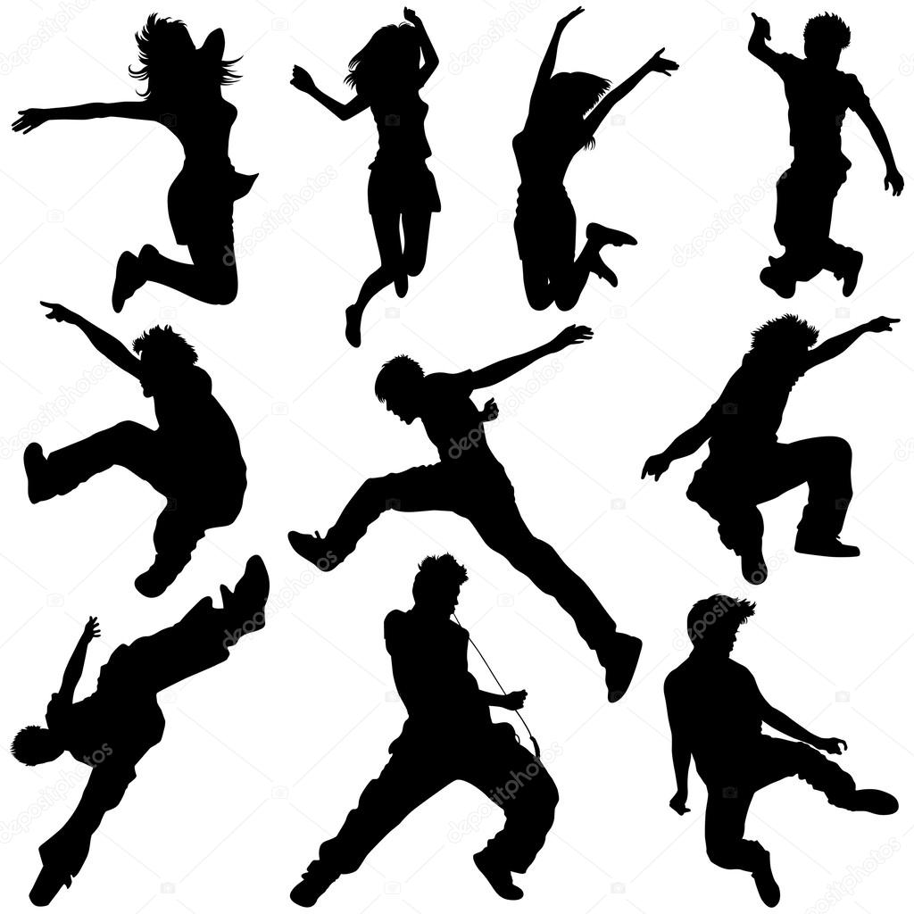 Download Action silhouettes | Action Silhouettes — Stock Vector © tristantan71 #25793657