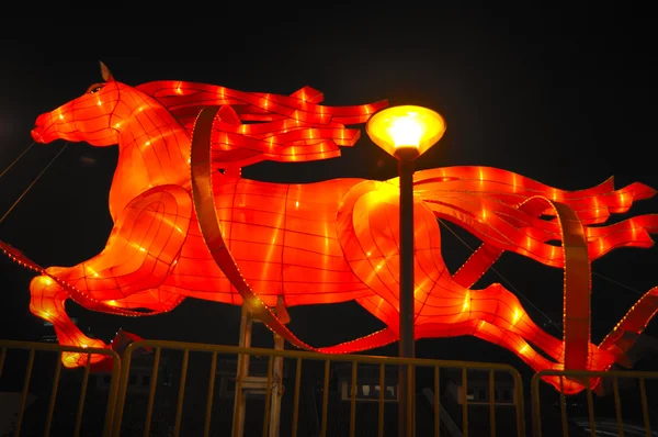 Chinese New Year with horse-themed decorations — Stock Photo, Image