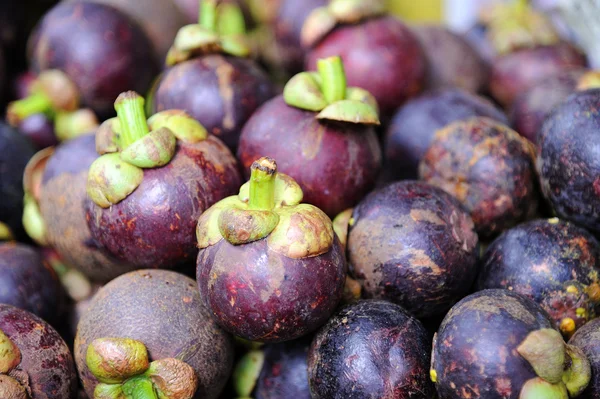 Frischer Mangostan Hintergrund — Stockfoto