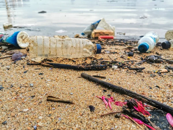 Plastové Znečištění Oceánu Koncept Životního Prostředí — Stock fotografie