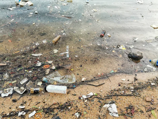 Plastové Znečištění Oceánu Koncept Životního Prostředí — Stock fotografie