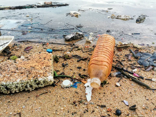 Contaminación Plástica Océano Concepto Medio Ambiente — Foto de Stock