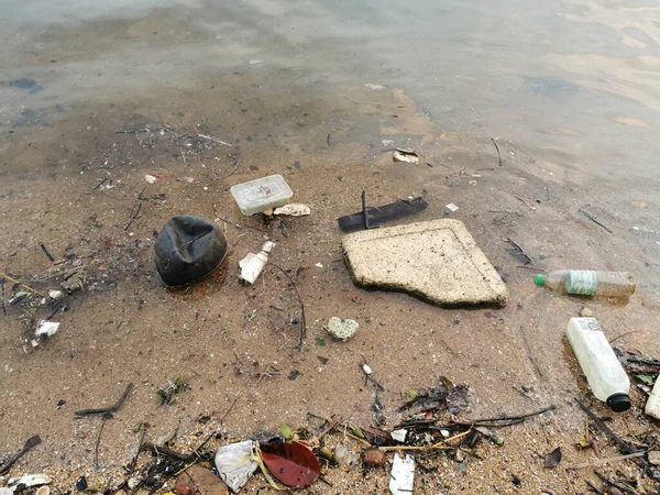 Plastikverschmutzung Den Ozeanen Umweltkonzept — Stockfoto