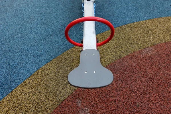 Close Seesaw Non Slippery Rubber Carpet Outdoor Playground — Stock Photo, Image