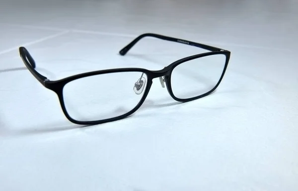 Close Eyeglasses Isolated White Background Selective Focus — Stock Photo, Image