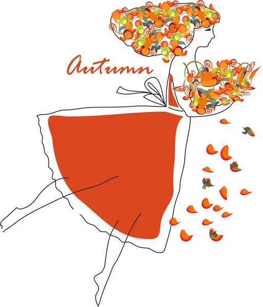Dziewczynka jesień — Wektor stockowy