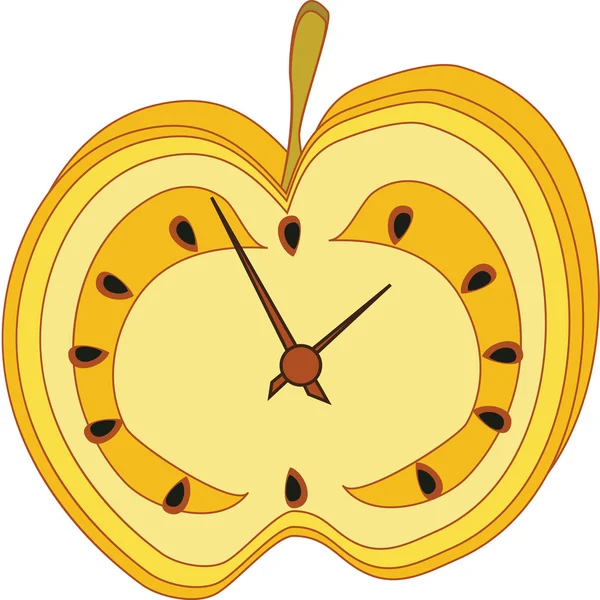 Reloj de manzana — Vector de stock