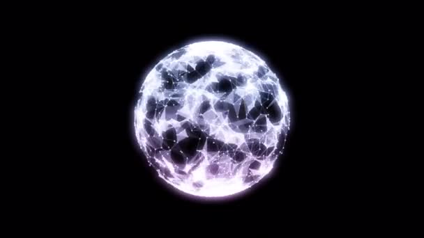 Orbe Digital Giratorio Bucle Animation Crystal Arte Space Sphere Con — Vídeo de stock