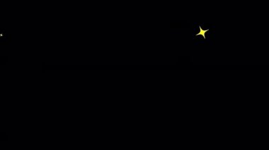 Twinkle stars with alpha channel.Stars in night animation background.Glowing stars cartoon