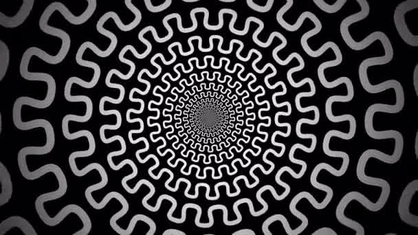Abstract Pattern Twist Motion Background Black White Creative Circle Graphic — Vídeo de Stock