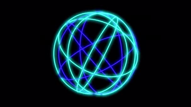 Abstract Tech Lines Animated Orb Glowing Technology Circles Lines Motion — Wideo stockowe