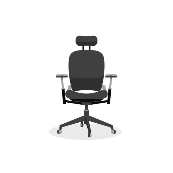 Kantoorstoel Zwart Geïsoleerde Achtergrond Vector Illustratie Comfortabele Stoel Voor Gezonde — Stockvector