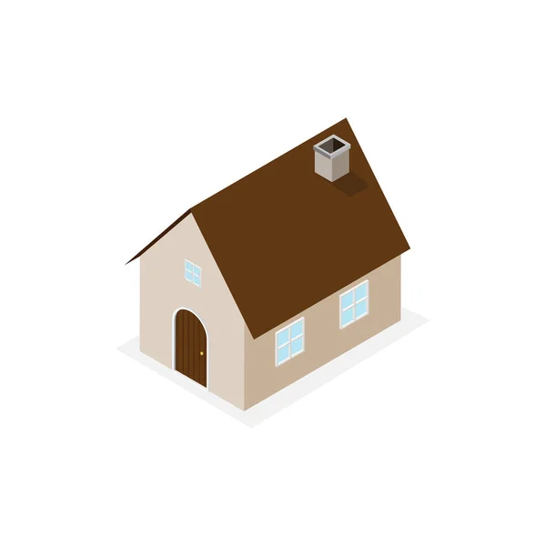 Isometric House Isolated Background Vector Classic Home Vector —  Vetores de Stock