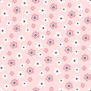 Çiçekler ve yapraklarla güzel, pürüzsüz bir desen. Ambalaj kağıdı, kumaş dokusu, duvar kağıdı için mükemmel.