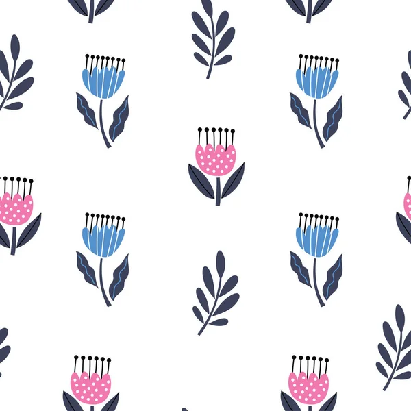 Seamless Childish Pattern Cartoon Flowers Creative Kids Texture Fabric Wrapping — стоковый вектор