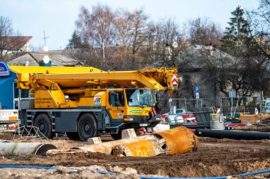Riga, Letonya, 2 Kasım 2021: Purvciems ilçesindeki yeni Riga kentinin inşaat alanı