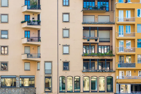 Fasader Traditionella Italienska Byggnader Florens Toscana Italien Närbild Arkitektur — Stockfoto