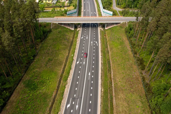 Autopista Baltica Entre Vilnius Riga Tallin Tramo Carretera Junto Saulkrasti — Foto de Stock