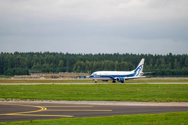 Riga Latvia August 2021 Aircraft Boeing 737 Bck Atran Aviatrans — Stock Photo, Image