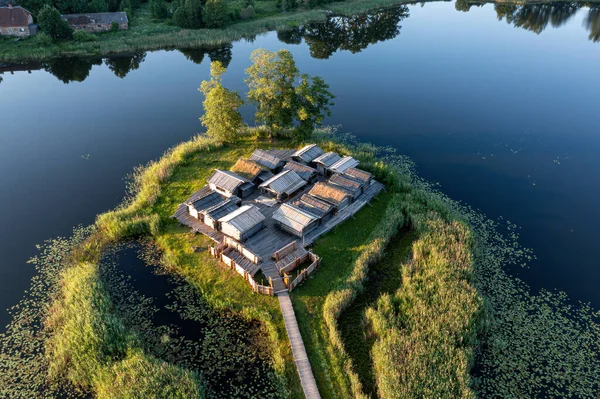 Letonya Gauja Ulusal Parkı Araishi Araisi Arkeoloji Parkı Ndaki Ana — Stok fotoğraf