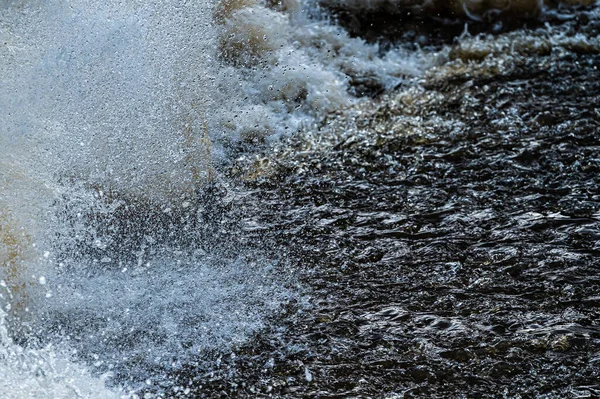 Primer Plano Del Agua Corriente Salpicaduras Rápidas Agua Río Arroyo —  Fotos de Stock