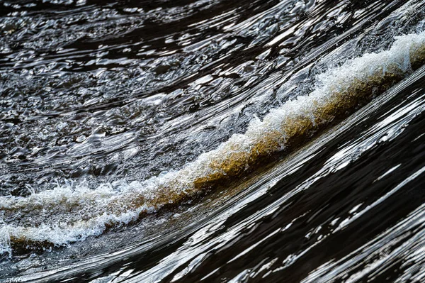 Gros Plan Eau Courante Éclaboussures Rapides Une Rivière Ruisseau Eau — Photo