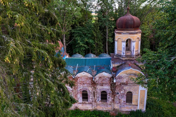 Verlassene Orthodoxe Kirche Wald Galgauska Lettland Verschwindende Geschichte Blick Von — Stockfoto