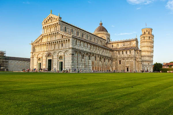 Krzywa Wieża Pizie Katedra Pizie Piazza Dei Miracoli Lub Plac — Zdjęcie stockowe