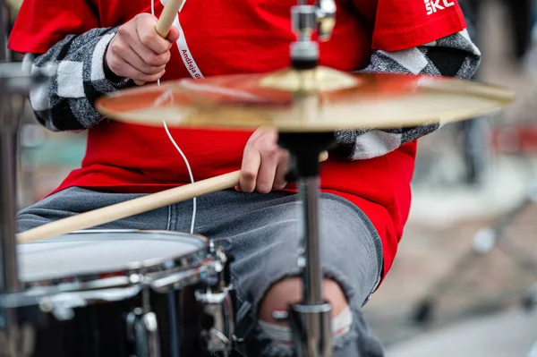 Dobele Latvia May 2022 Summit Small Drummers Historical Time Dobele — Stock Photo, Image