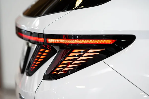 Riga Latvia April 2022 Led Rear Lights Car Design Closeup — Stock Fotó