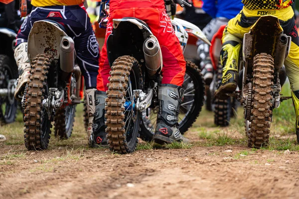 Dobele Latvia June 2022 Group Motocross Riders Getting Ready Start — Stock Photo, Image