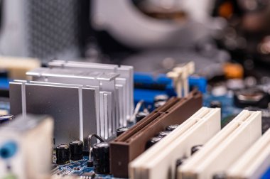 bilgisayar devresi parçası bileşenleri, makro yakın çekim, bilgisayar hizmeti kavramı