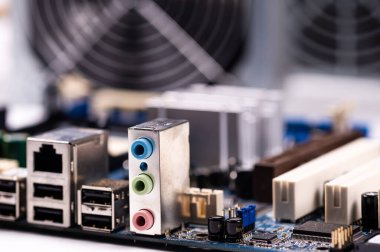 bilgisayar devresi parçası bileşenleri, makro yakın çekim, bilgisayar hizmeti kavramı