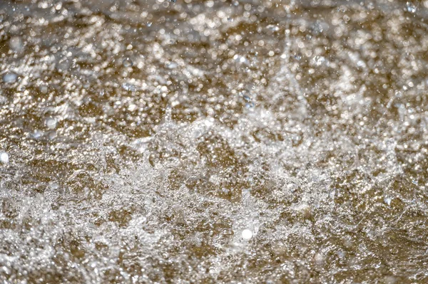 Salpicos Água Com Pequenas Gotas Fonte Abstrato Natural Foco Seletivo — Fotografia de Stock