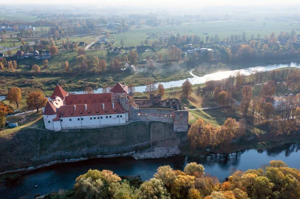 Бауска Середньовічний Замковий Комплекс Зверху Бауска Латвія — стокове фото