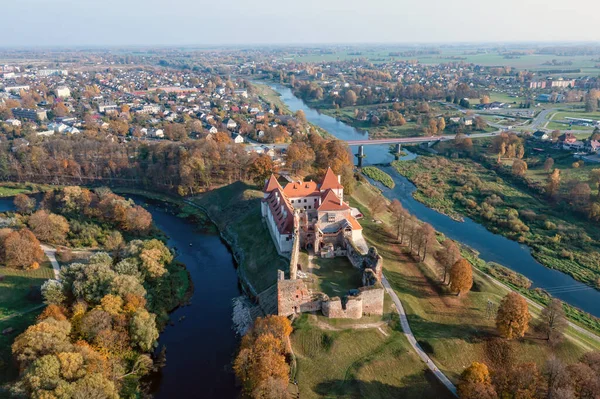 Kompleks Średniowiecznego Zamku Bauska Bauska Łotwa — Zdjęcie stockowe